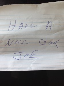 note from Joe
